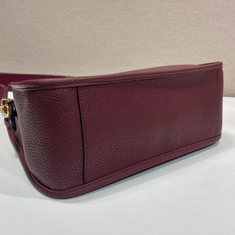 Prada Medium Leather Bag for Women in Burgundy