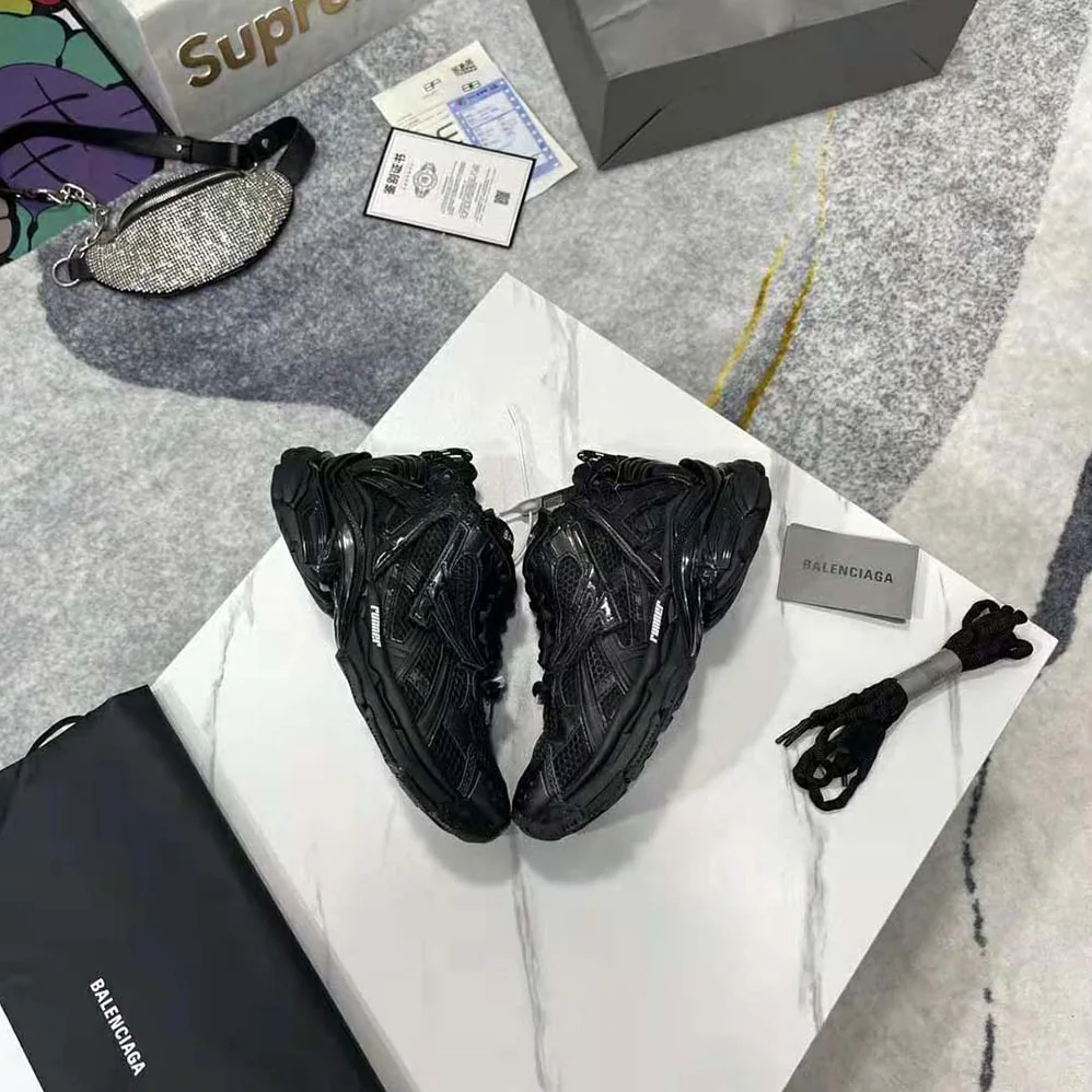 Balenciaga Runner Sneaker in Black Mesh and Nylon for Women Balenciaga Runner Sneaker in Black Mesh and Nylon for Women