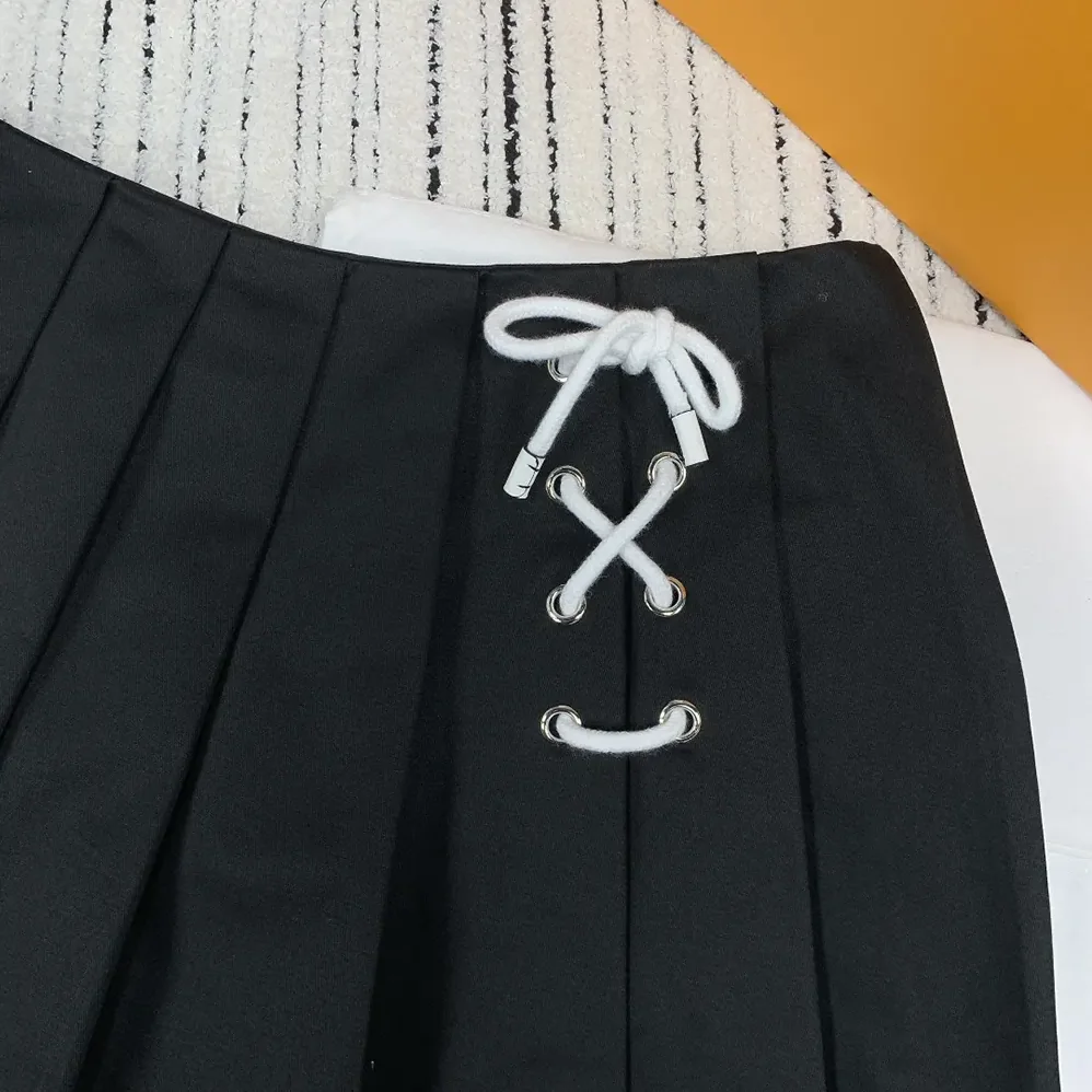 Prada Pleated Stretch Drill Miniskirt for Women