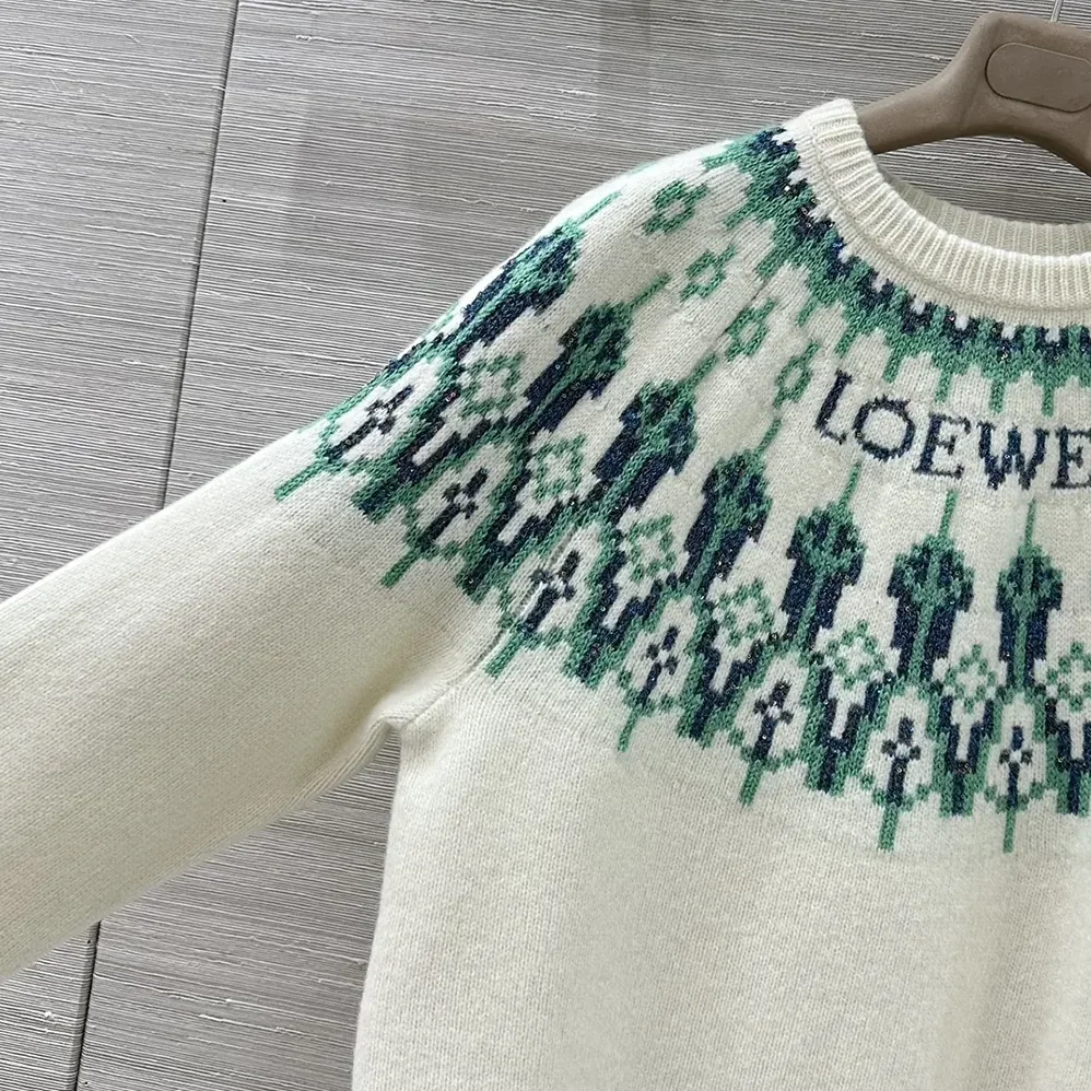 Loewe Sweater in Wool Blend for Men in White Loewe Sweater in Wool Blend for Men in White