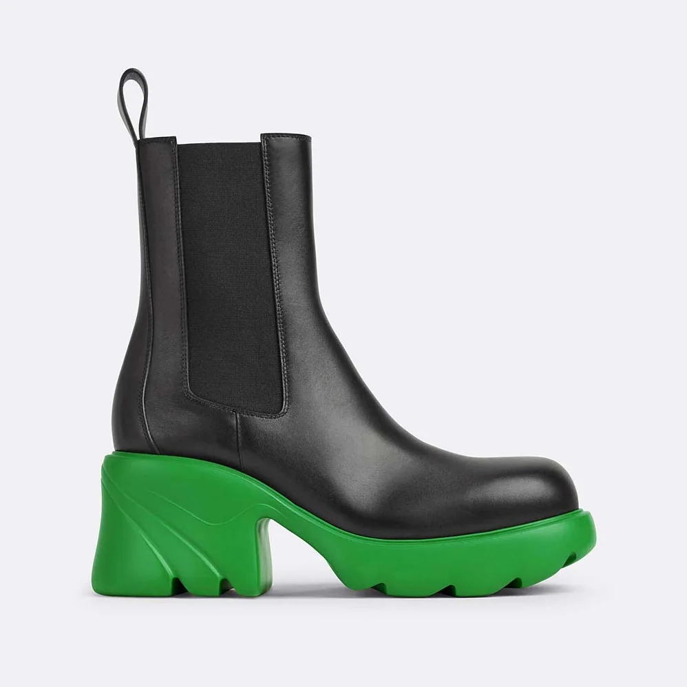 Bottega Veneta Flash Ankle Chelsea Boot Shearling for Women in Green Bottega Veneta Flash Ankle Chelsea Boot Shearling for Women in Green