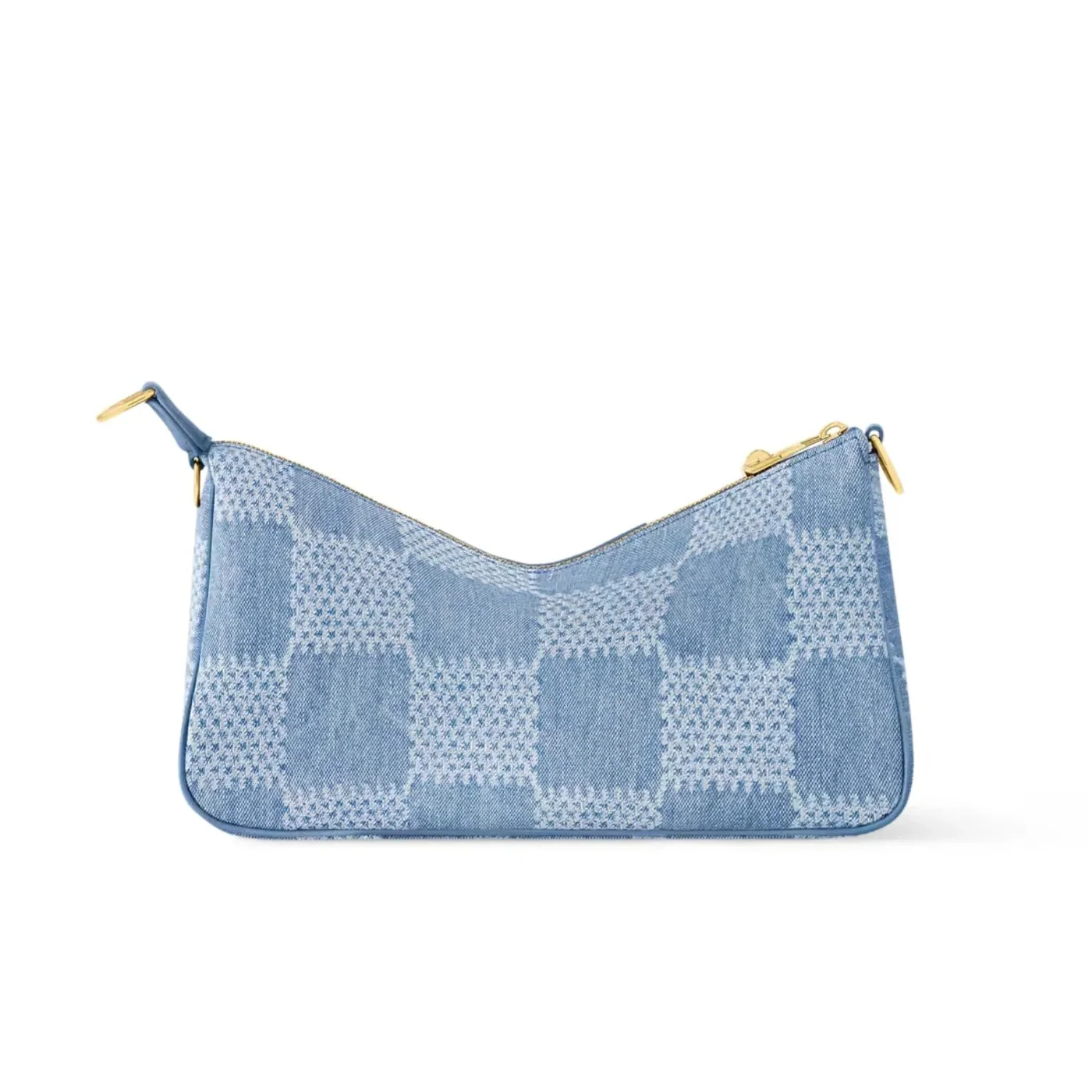 Louis Vuitton Pochette Accessories XL Shoulder Bag in Denim Blue Gold Hardware