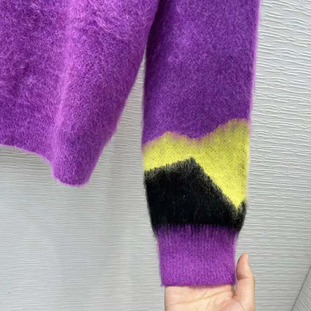 Loewe Intarsia Turtle Neck Sweater in Wool for Women