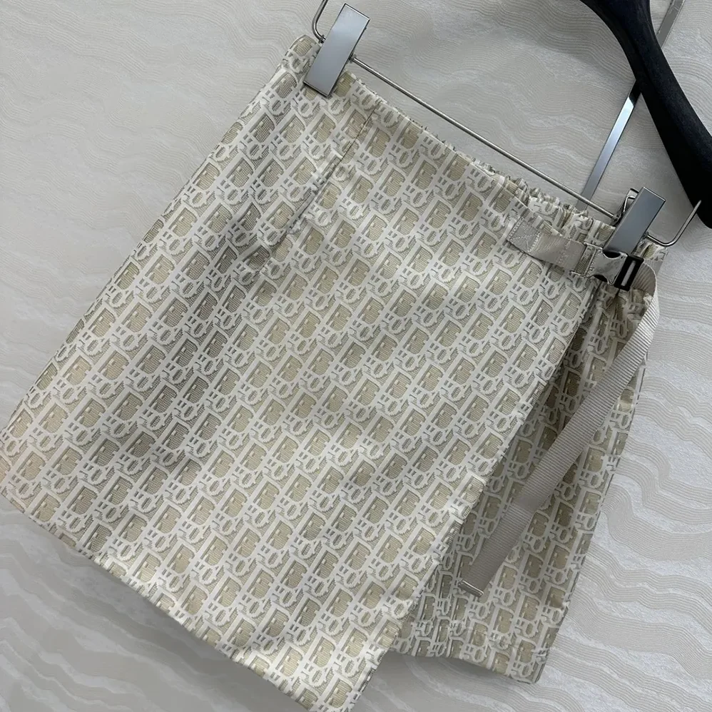 Dior Skort Beige Technical Jacquard Taffeta with Dior Oblique Motif for Women
