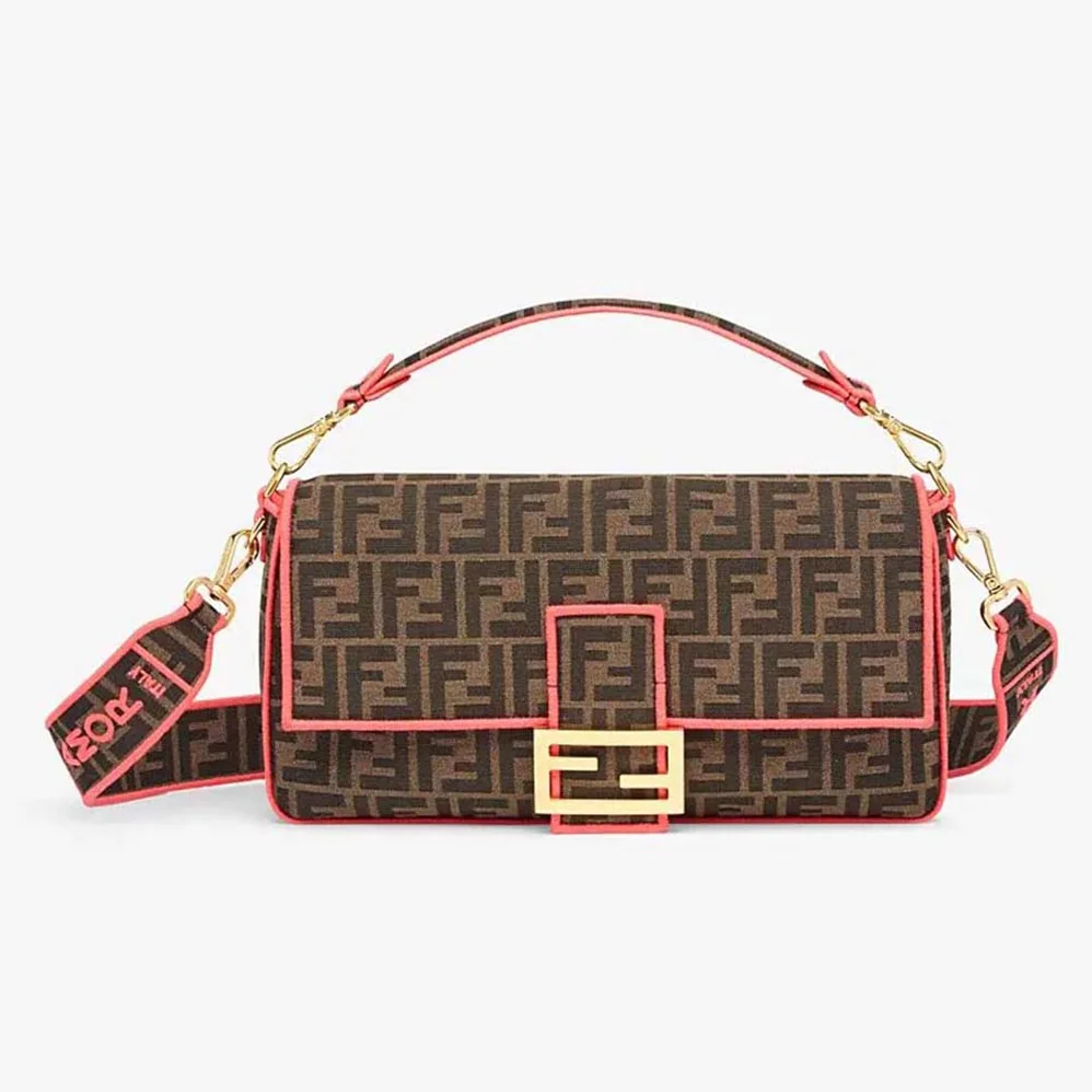 Fendi Baguette Large Fendi Roma for Women in Amor Fabric Bag Fendi Baguette Large Fendi Roma for Women in Amor Fabric Bag