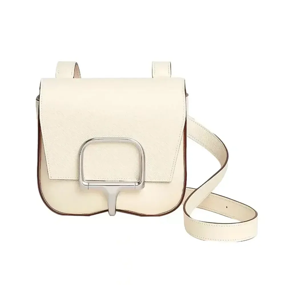 Hermes Della Cavalleria Mini Bag Epsom Leather for Women in White/Silver Hermes Della Cavalleria Mini Bag Epsom Leather for Women in White/Silver