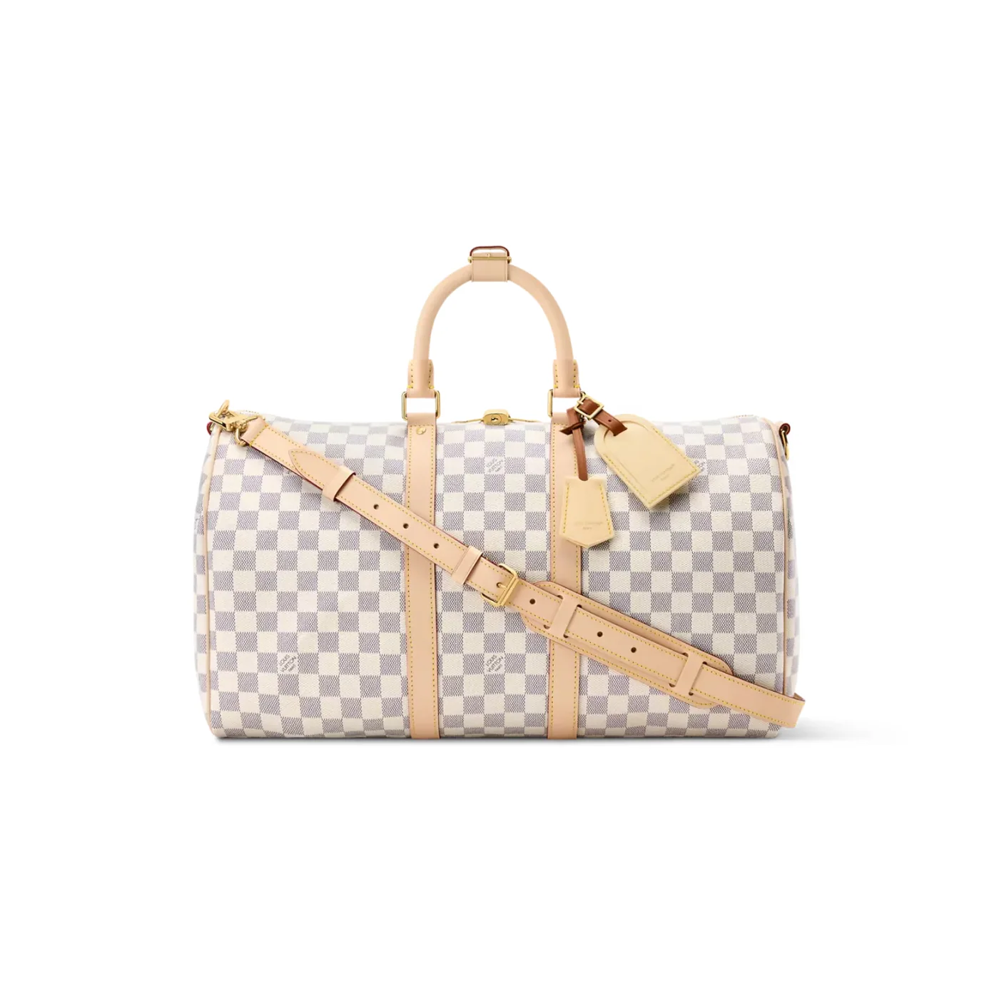 Louis Vuitton Keepall Bandouliere 45 Travel Bag in Damier Azur Gold Hardware Louis Vuitton Keepall Bandouliere 45 Travel Bag in Damier Azur Gold Hardware