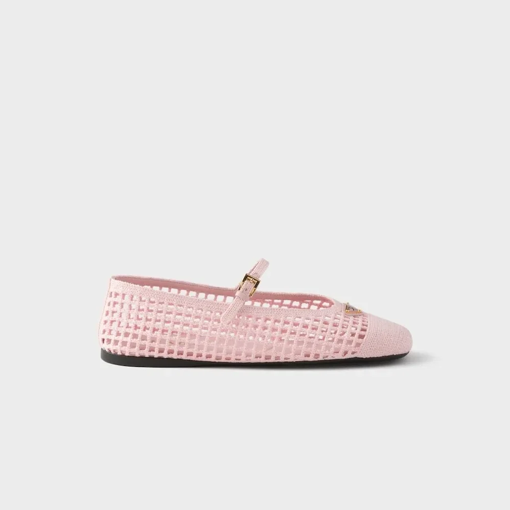 Prada Crochet Ballerinas Orchid Pink 1F364O_2F46_F0615_F_005