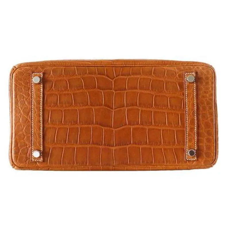 Hermes Birkin 30 Bag in Alligator Leather with Gold Hardware in Brown Hermes Birkin 30 Bag in Alligator Leather with Gold Hardware in Brown