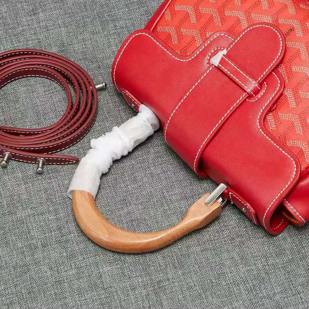 Goyard Sac Saïgon Souple Mini in Toile Goyardine & Chevroches Calfskin for Women in Red
