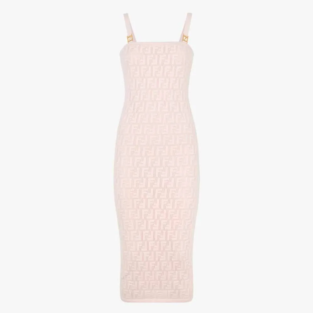 Fendi Pink Viscose Dress with Made of Pink Viscose Yarn for Women