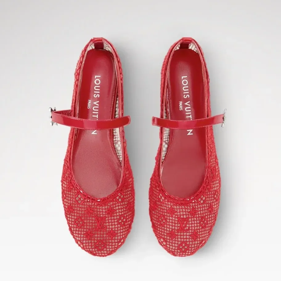 Louis Vuitton Romy Flat Ballerinas Red 1AK262 Louis Vuitton Romy Flat Ballerinas Red 1AK262
