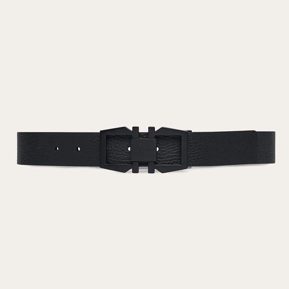 Salvatore Ferragamo Reversible and Adjustable Gancini Belt for Men in Black
