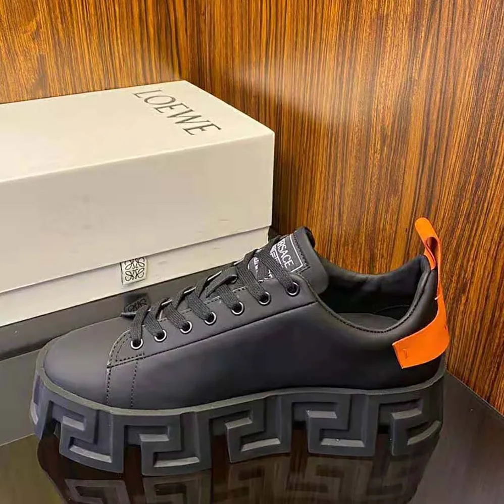 Versace Greca Labyrinth Trainers for Men in Black