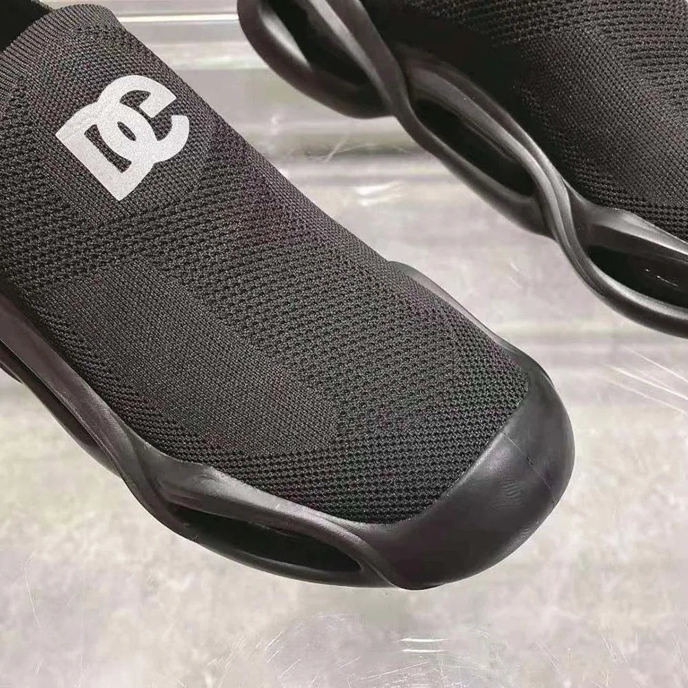 Dolce Gabbana D&G Stretch Mesh Wave Sneakers for Unisex in Black Dolce Gabbana D&G Stretch Mesh Wave Sneakers for Unisex in Black