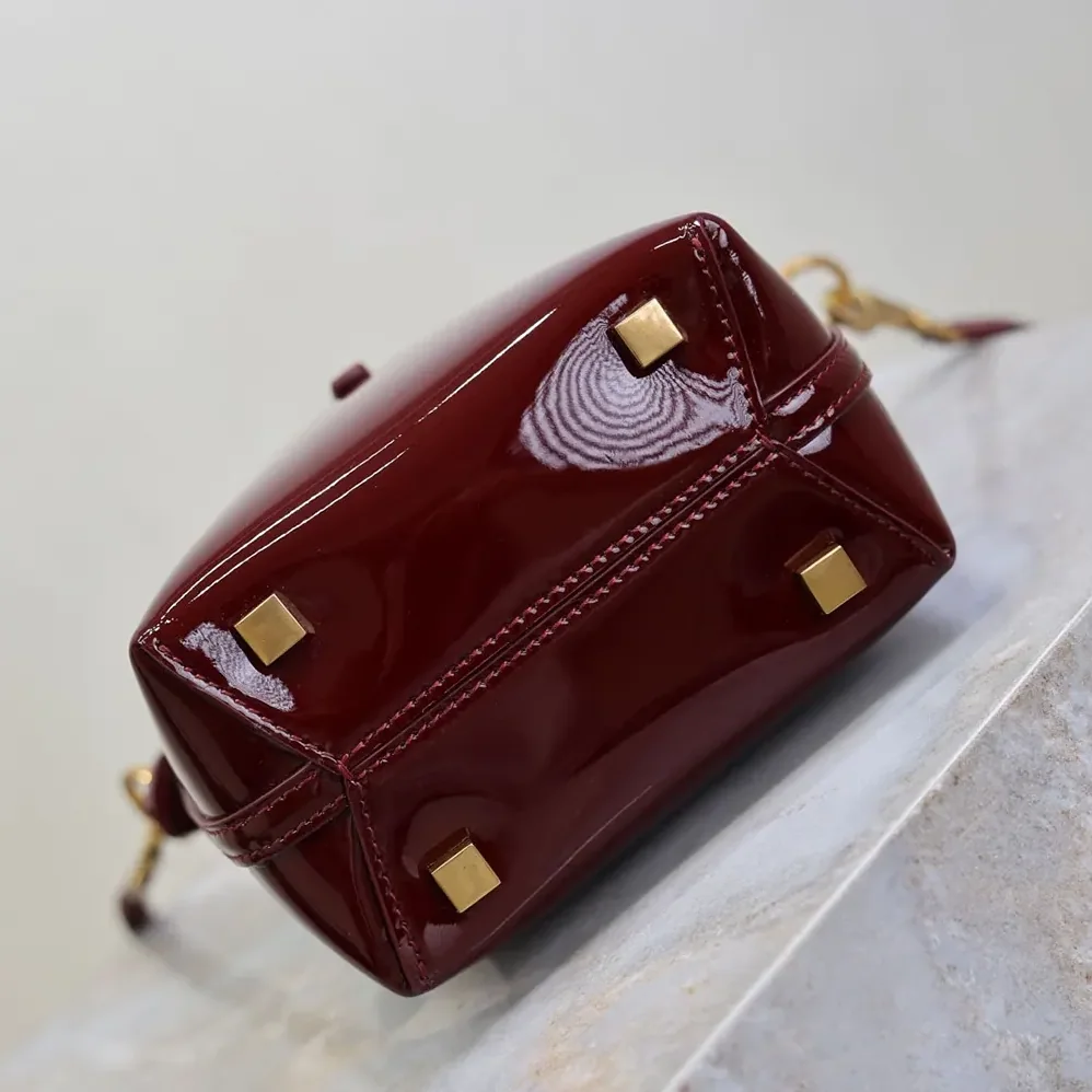 Saint Laurent YSL Le 37 Mini In Patent Leather for Women in Maroon