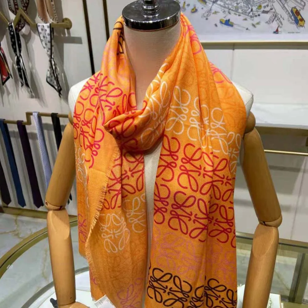 Loewe Anagram Lines Scarf in Wool and Cashmere for Women Loewe Anagram Lines Scarf in Wool and Cashmere for Women