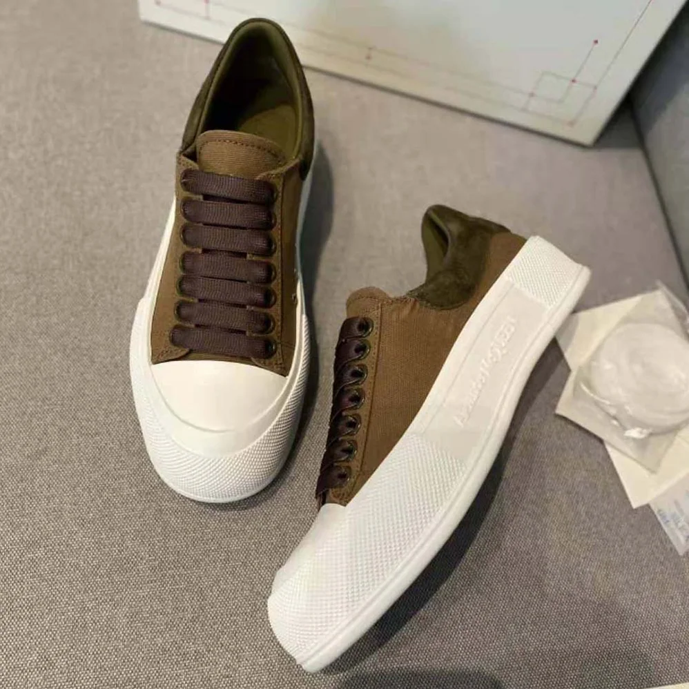 Alexander Mcqueen Deck Lace Up Plimsoll for Women in Brown Alexander Mcqueen Deck Lace Up Plimsoll for Women in Brown