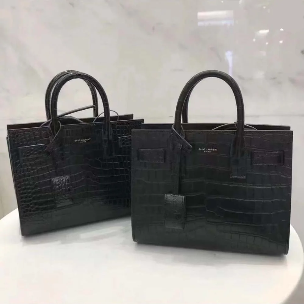 Saint Laurent YSL Sac De Jour Small in Matte Embossed Crocodile Leather for Women