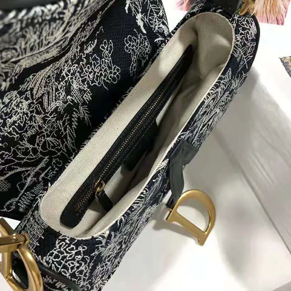 Dior Saddle Bag Toile DE Jouy Reverse Jacquard for Women Dior Saddle Bag Toile DE Jouy Reverse Jacquard for Women