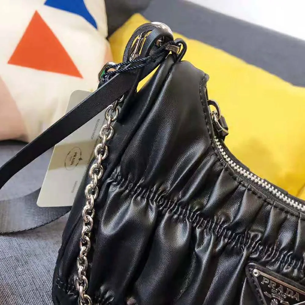 Prada Prada Re-Edition 2005 Nappa Gaufre Bag for Women in Black