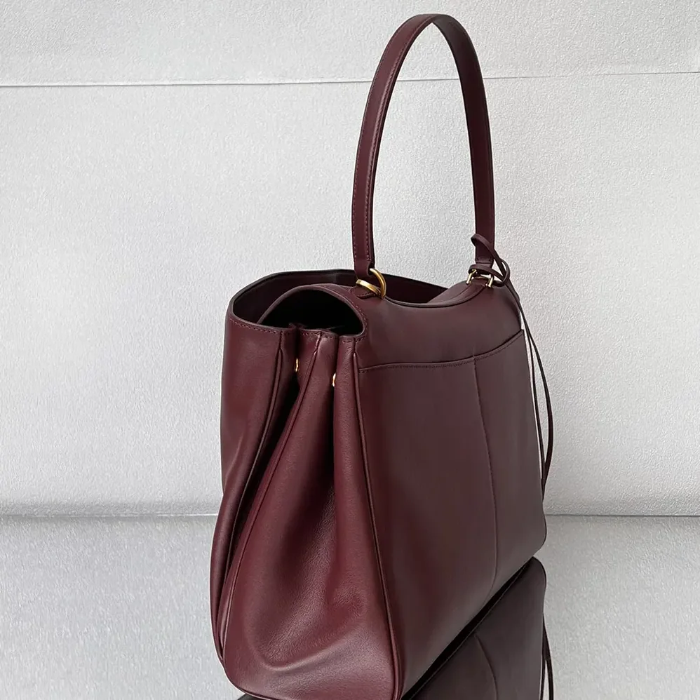 Balenciaga Rodeo Handbag Large In Dark Burgundy Smooth Calfskin Aged for Women in Gold Hardware Balenciaga Rodeo Handbag Large In Dark Burgundy Smooth Calfskin Aged for Women in Gold Hardware