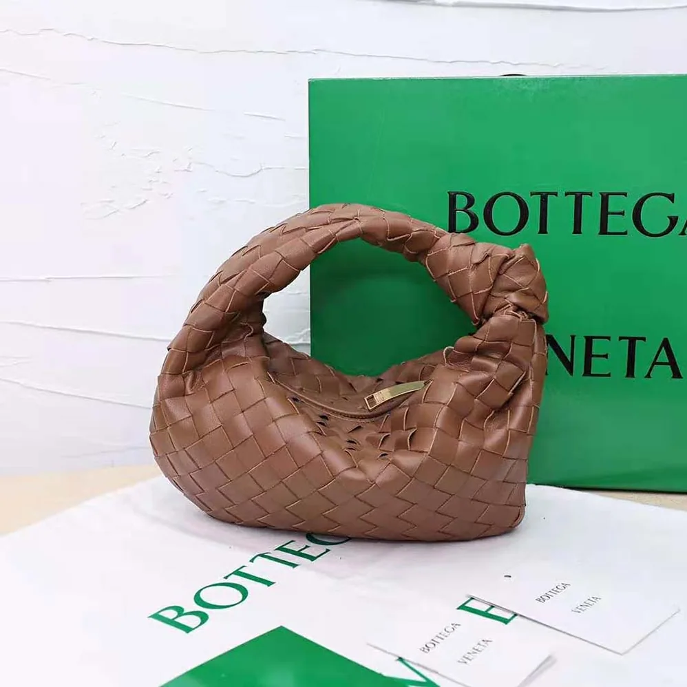 Bottega Veneta Mini Jodie in Lambskin Leather for Women in Brown Bottega Veneta Mini Jodie in Lambskin Leather for Women in Brown