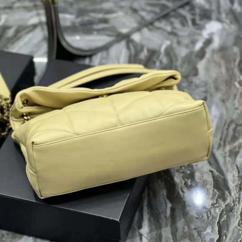 Saint Laurent YSL Puffer Medium Chain Bag in Quilted Lambskin for Women in Gold Saint Laurent YSL Puffer Medium Chain Bag in Quilted Lambskin for Women in Gold