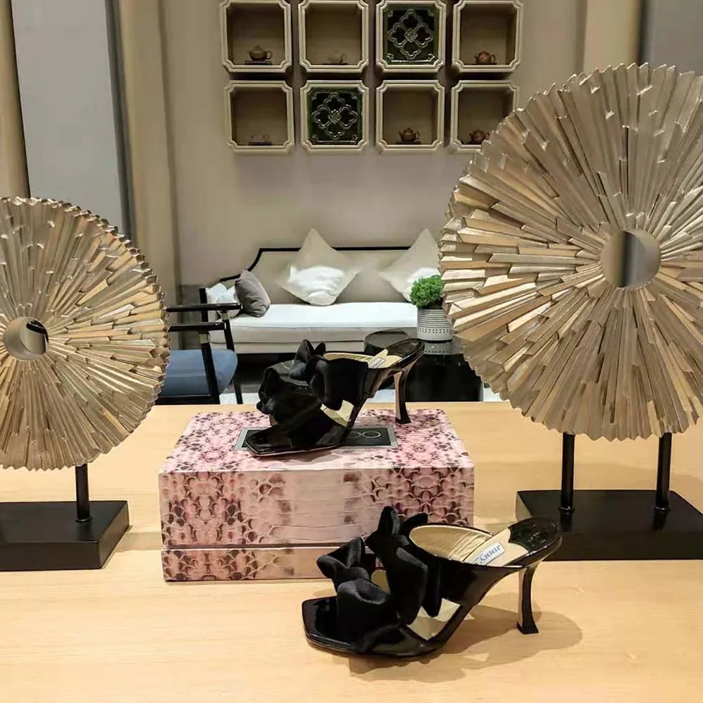 Jimmy Choo Flaca Sandal 100 Black Patent Sandal with Velvet Bow for Women Jimmy Choo Flaca Sandal 100 Black Patent Sandal with Velvet Bow for Women