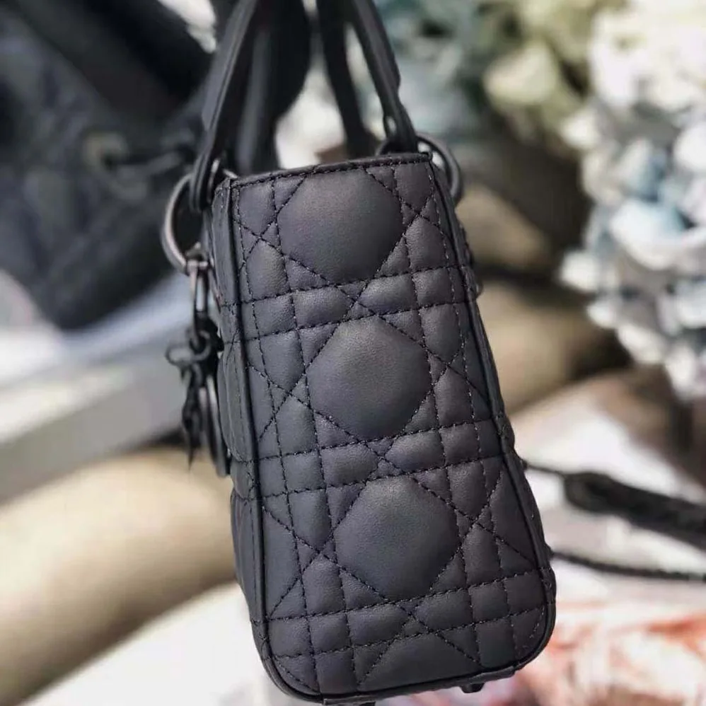 Dior Mini Lady Dior Bag Black Ultramatte Cannage Calfskin for Women Dior Mini Lady Dior Bag Black Ultramatte Cannage Calfskin for Women