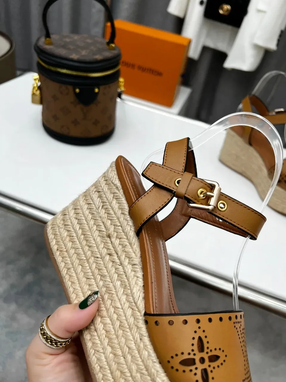 Louis Vuitton Starboard Wedge Sandal Brown LV 1A9PLN