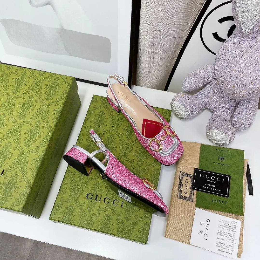 Gucci Lovelight Slingback With Horsebit Silver Gucci Lovelight Slingback With Horsebit Silver