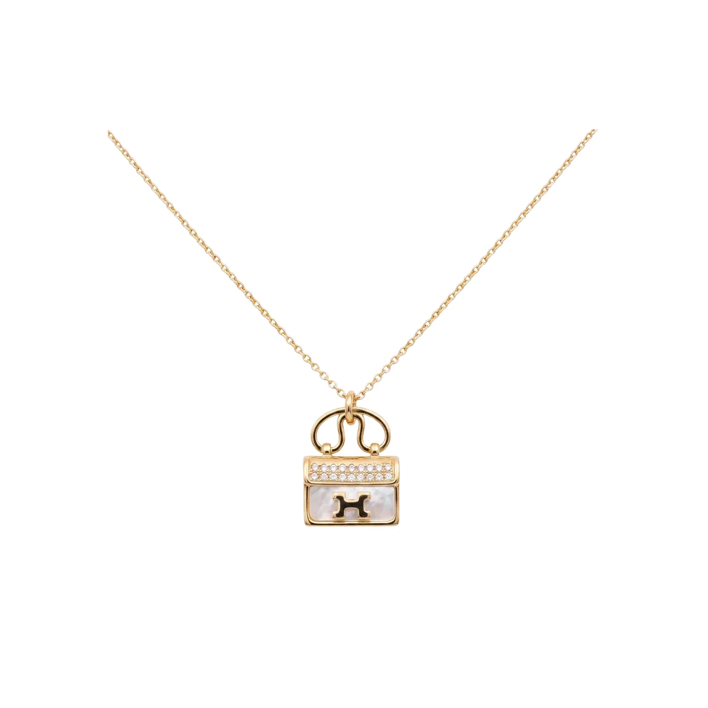 Hermes Amulettes Constance Necklace Gold Tone Hermes Amulettes Constance Necklace Gold Tone