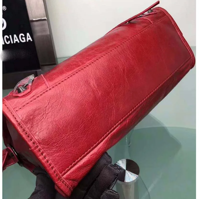 Balenciaga Classic City Top Handle and Should Bag in Red