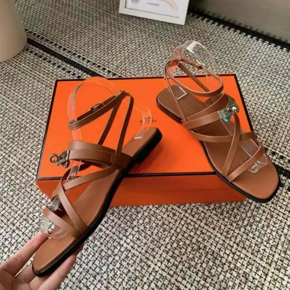 Hermes June Sandal in Calfskin-Brown H242104Zv20360 for Women Hermes June Sandal in Calfskin-Brown H242104Zv20360 for Women