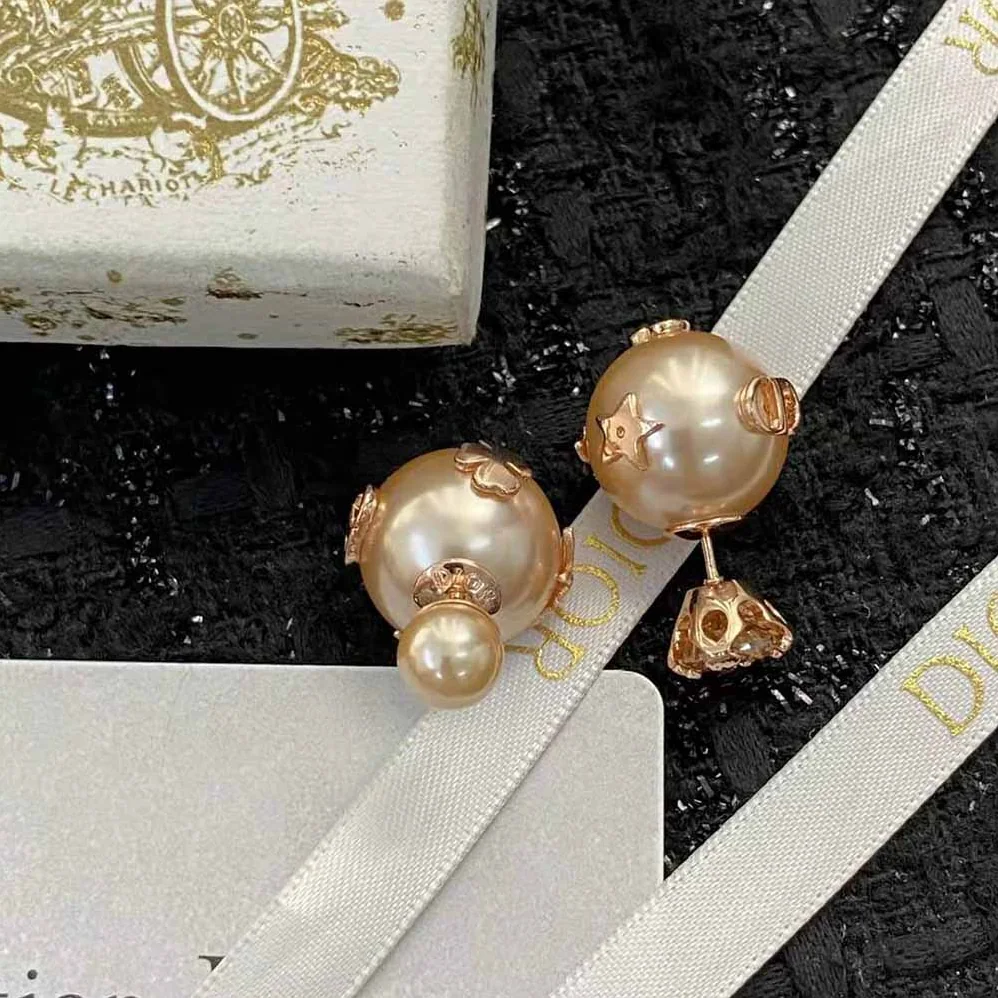 Dior Dior Tribales Earrings Pink-Finish Metal with Pink Resin Pearls and a Pink Crystal for Women