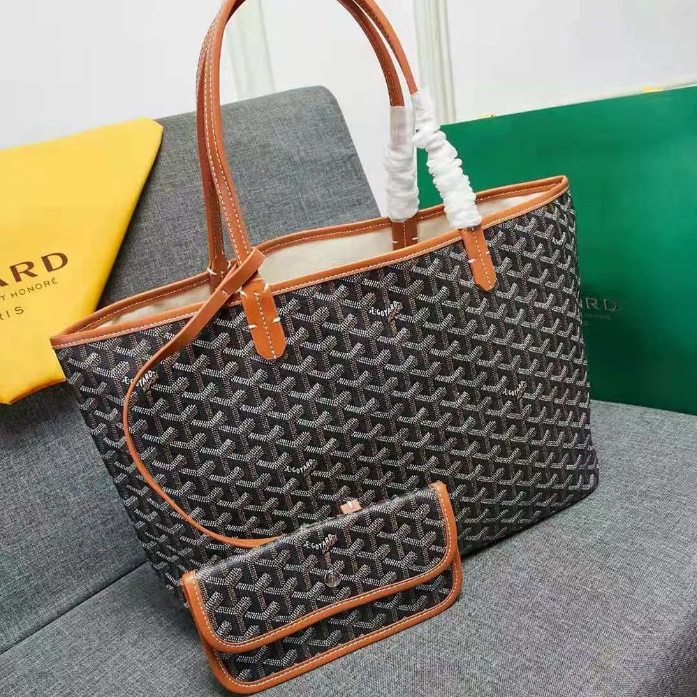 Goyard Sac Artois MM in Goyardine Canvas & Chevroches Calfskin for Women in Brown Goyard Sac Artois MM in Goyardine Canvas & Chevroches Calfskin for Women in Brown