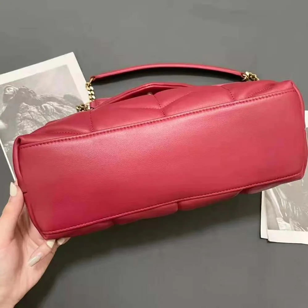 Saint Laurent YSL Puffer Small Bag in Quilted Lambskin for Women in Red Saint Laurent YSL Puffer Small Bag in Quilted Lambskin for Women in Red