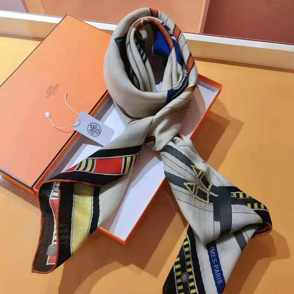 Hermes Lettres Equestre Scarf 90 for Women in White