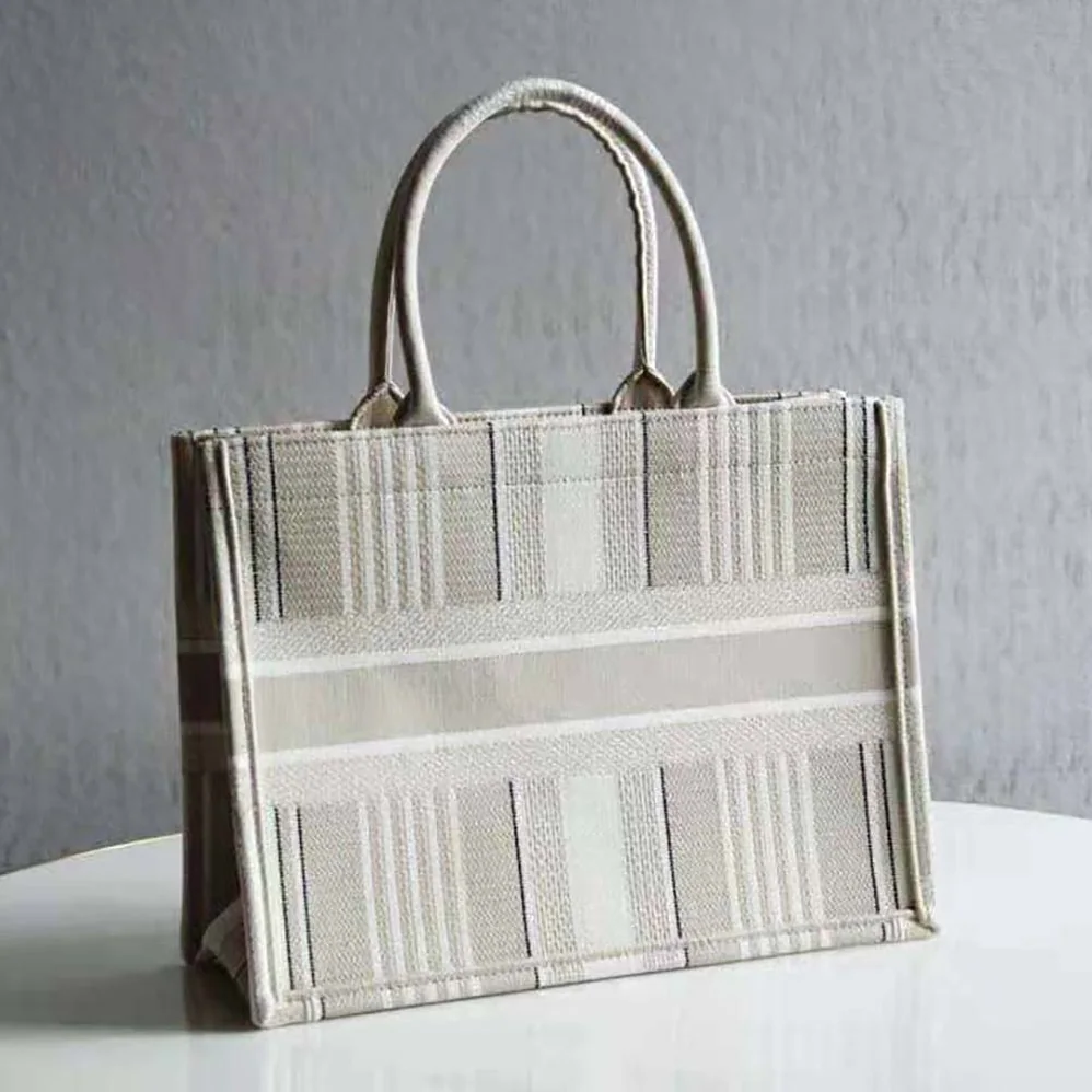 Dior Dior Book Tote Beige Stripes Embroidery for Women Dior Dior Book Tote Beige Stripes Embroidery for Women
