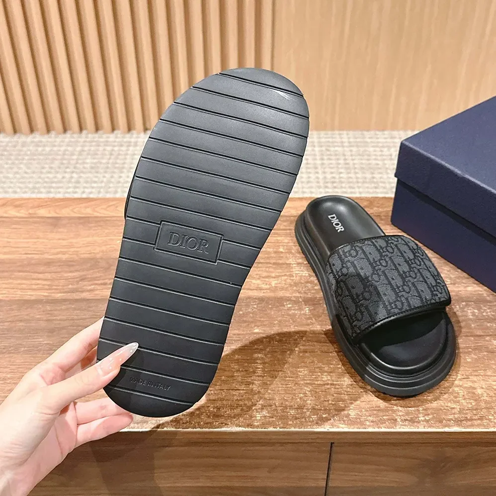 Dior Aqua Sandal Black Dior Oblique Jacquard for Unisex