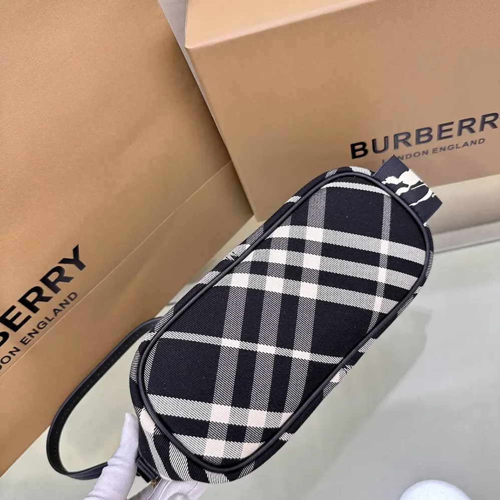 Burberry Check Mini Bag for Women in Black Burberry Check Mini Bag for Women in Black
