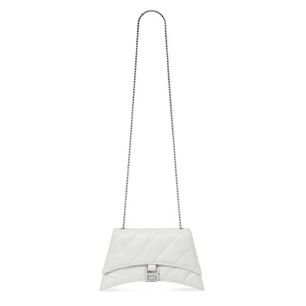 Balenciaga Crush XS Chain Bag Quilted in Optic White for Women Balenciaga Crush XS Chain Bag Quilted in Optic White for Women