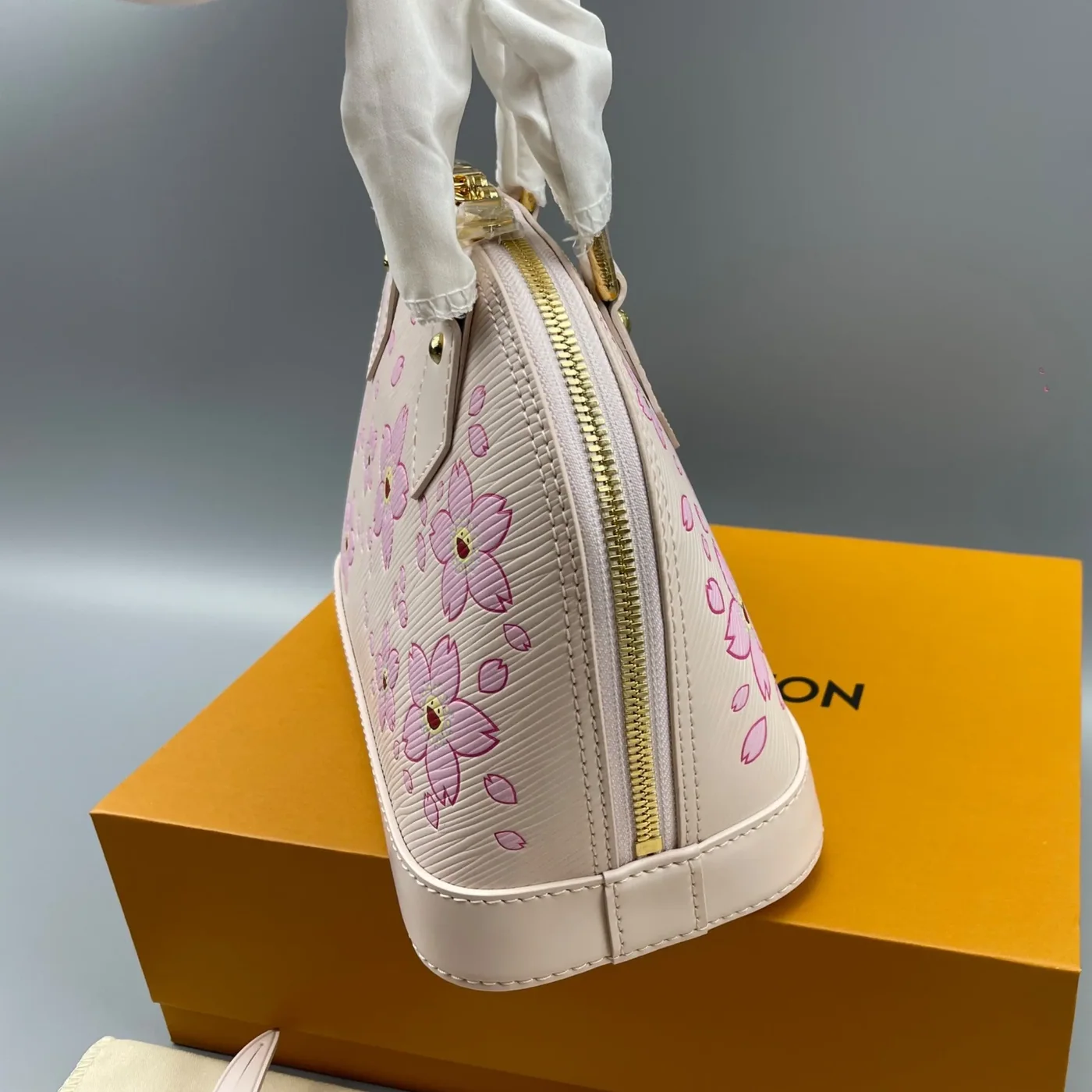 Louis Vuitton LV x TM Alma BB Top Handle Bag in Pink Gold Hardware