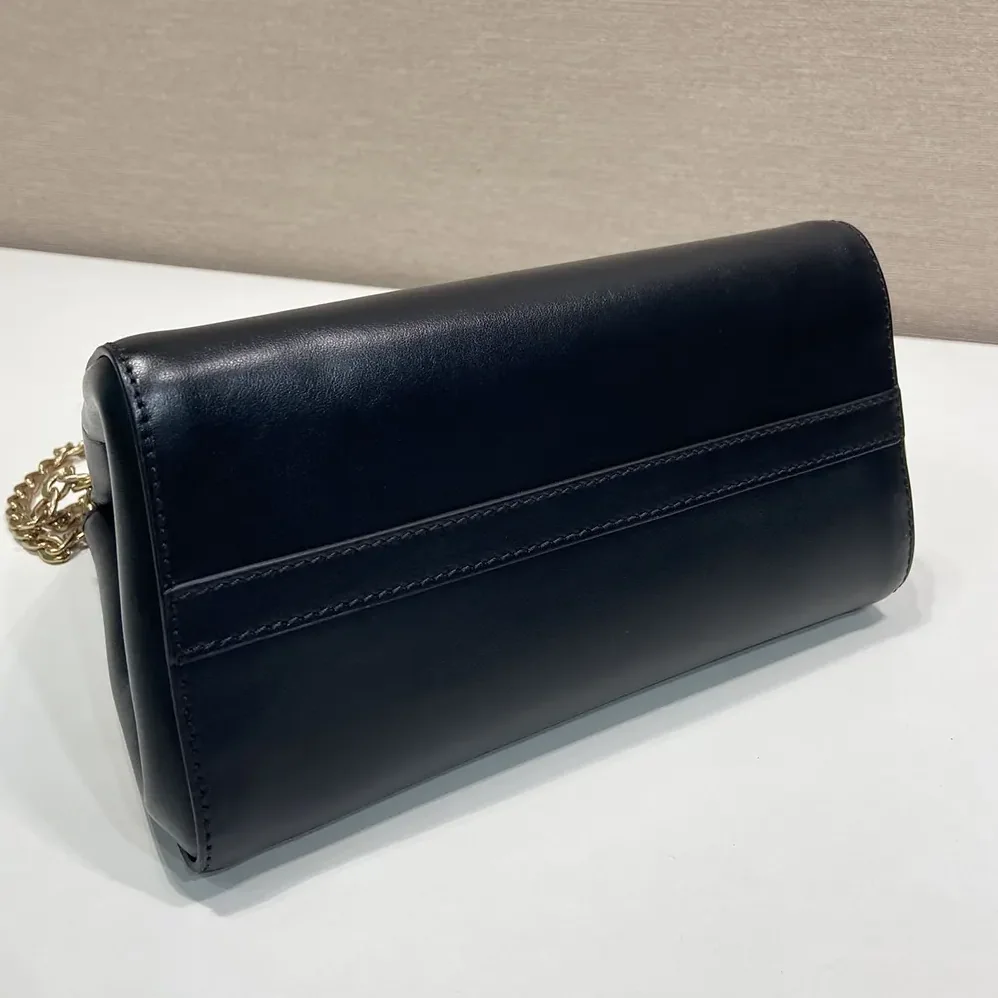 Prada Enchaîné Mini Leather Bag for Women in Black