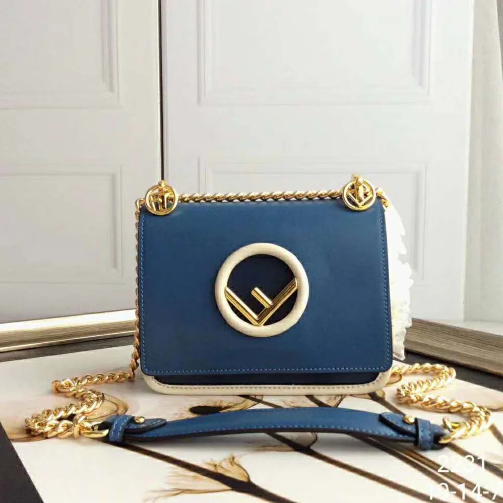 Fendi Kan I F Small Dark Blue Leather Mini for Women in Bag Fendi Kan I F Small Dark Blue Leather Mini for Women in Bag