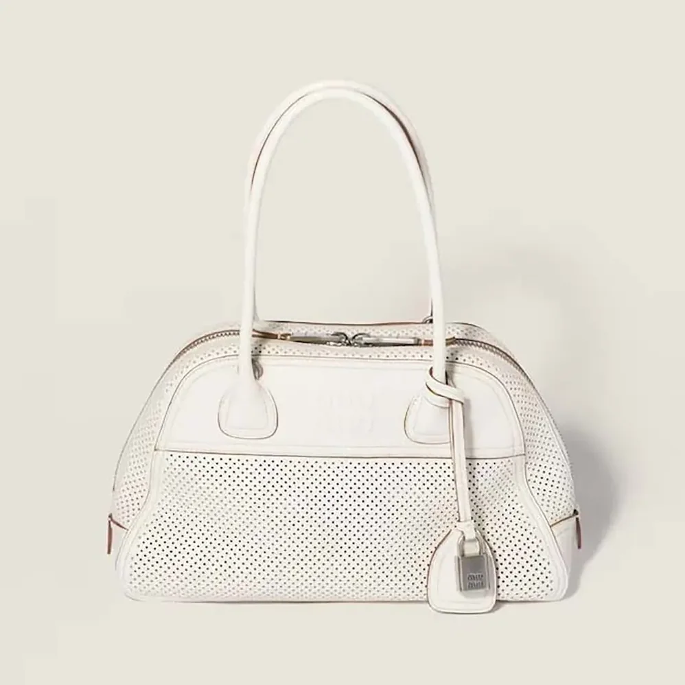 Miu Miu Vivant Leather Bag Chalk White for Women