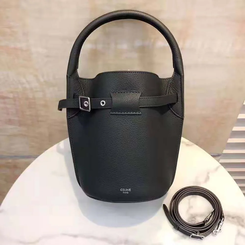 Celine Big Bag Nano Bucket in Supple Grained Calfskin for Women in Black