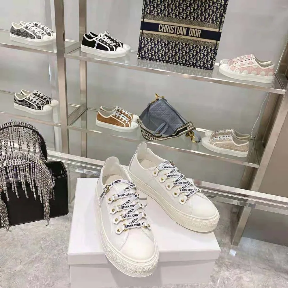 Dior Walk N Dior Sneaker White Canvas and Suede Calfskin for Women Dior Walk N Dior Sneaker White Canvas and Suede Calfskin for Women
