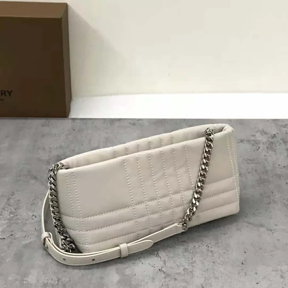 Burberry Small Quilted Lambskin Soft Lola Bag for Women in White
